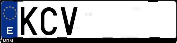 Matrícula española KCV, correspondiente al año 2017