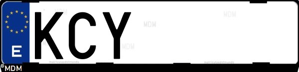 Matrícula española KCY, correspondiente al año 2017