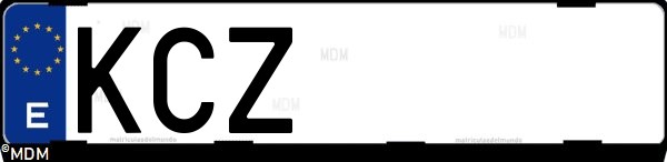 Matrícula española KCZ, correspondiente al año 2017