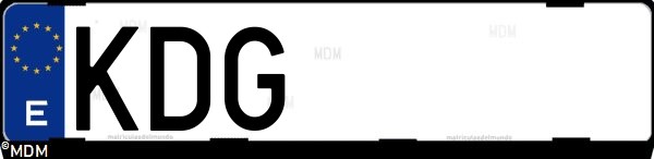 Matrícula española KDG, correspondiente al año 2017