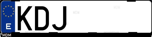 Matrícula española KDJ, correspondiente al año 2017