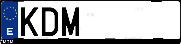 Matrícula española KDM, correspondiente al año 2017