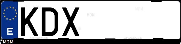 Matrícula española KDX, correspondiente al año 2017