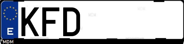 Matrícula española KFD, correspondiente al año 2017