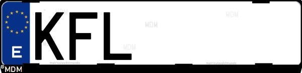 Matrícula española KFL, correspondiente al año 2017
