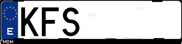 Matrícula española KFS, correspondiente al año 2017