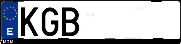 Matrícula española KGB, correspondiente al año 2017