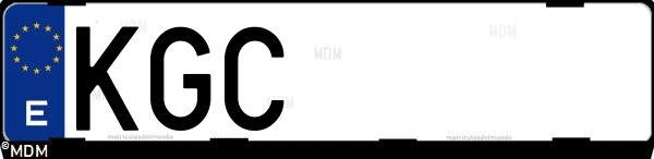 Matrícula española KGC, correspondiente al año 2017