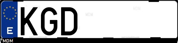Matrícula española KGD, correspondiente al año 2017