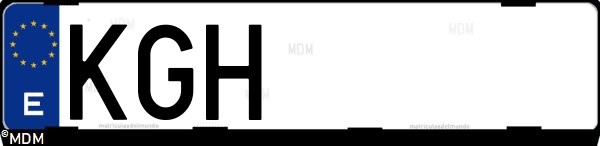 Matrícula española KGH, correspondiente al año 2017