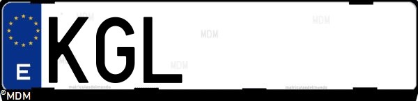 Matrícula española KGL, correspondiente al año 2017