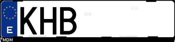 Matrícula española KHB, correspondiente al año 2018