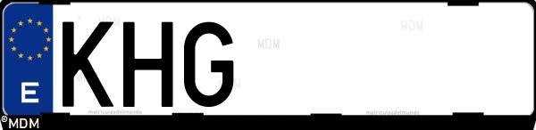 Matrícula española KHG, correspondiente al año 2018