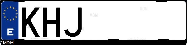 Matrícula española KHJ, correspondiente al año 2018
