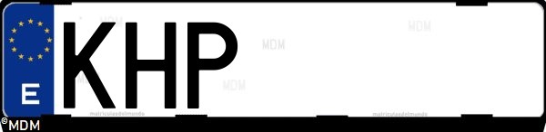 Matrícula española KHP, correspondiente al año 2018