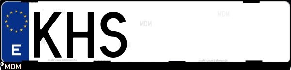 Matrícula española KHS, correspondiente al año 2018