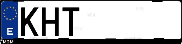 Matrícula española KHT, correspondiente al año 2018