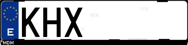 Matrícula española KHX, correspondiente al año 2018