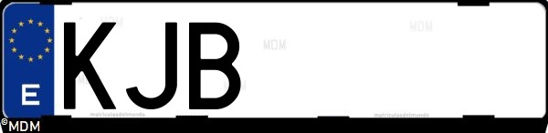 Matrícula española KJB, correspondiente al año 2018
