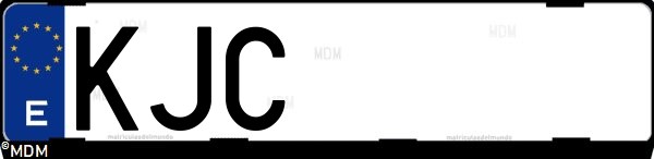 Matrícula española KJC, correspondiente al año 2018