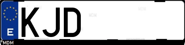 Matrícula española KJD, correspondiente al año 2018