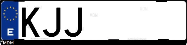 Matrícula española KJJ, correspondiente al año 2018