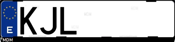 Matrícula española KJL, correspondiente al año 2018