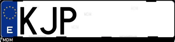 Matrícula española KJP, correspondiente al año 2018