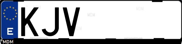 Matrícula española KJV, correspondiente al año 2018
