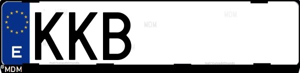 Matrícula española KKB, correspondiente al año 2018