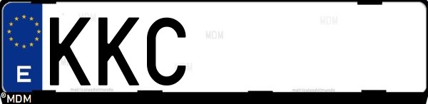 Matrícula española KKC, correspondiente al año 2018