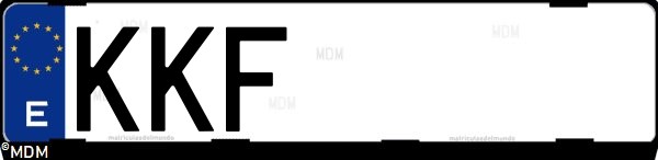Matrícula española KKF, correspondiente al año 2018