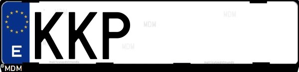 Matrícula española KKP, correspondiente al año 2018