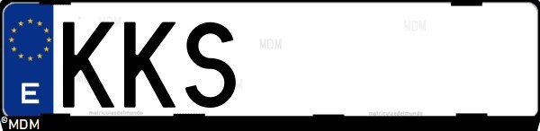Matrícula española KKS, correspondiente al año 2018