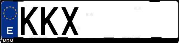 Matrícula española KKX, correspondiente al año 2018