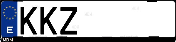 Matrícula española KKZ, correspondiente al año 2018