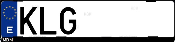 Matrícula española KLG, correspondiente al año 2018
