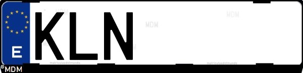 Matrícula española KLN, correspondiente al año 2018