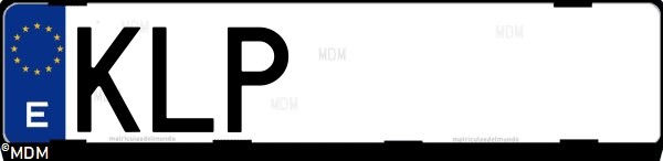 Matrícula española KLP, correspondiente al año 2018