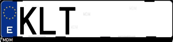 Matrícula española KLT, correspondiente al año 2018