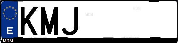 Matrícula española KMJ, correspondiente al año 2018