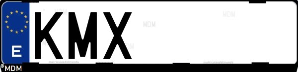 Matrícula española KMX, correspondiente al año 2018