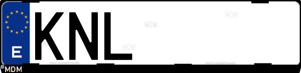 Matrícula española KNL, correspondiente al año 2018