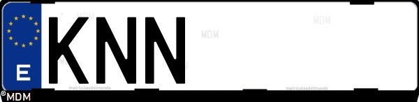 Matrícula española KNN, correspondiente al año 2018