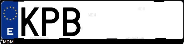 Matrícula española KPB, correspondiente al año 2018