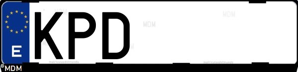 Matrícula española KPD, correspondiente al año 2018