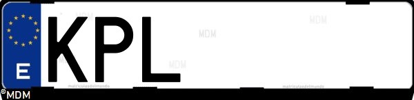 Matrícula española KPL, correspondiente al año 2018