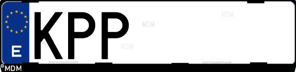 Matrícula española KPP, correspondiente al año 2018