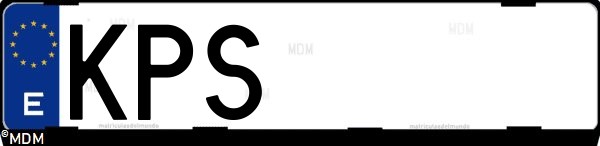 Matrícula española KPS, correspondiente al año 2018