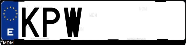 Matrícula española KPW, correspondiente al año 2018